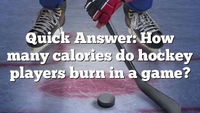 Quick Answer: How many calories do hockey players burn in a game?