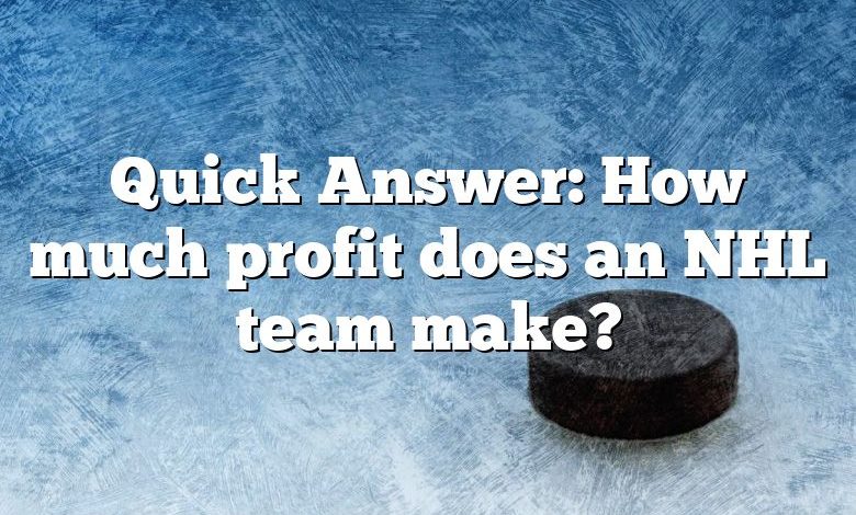 Quick Answer: How much profit does an NHL team make?