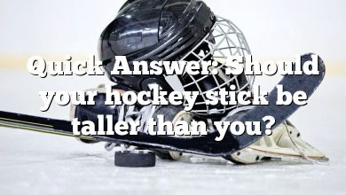 Quick Answer: Should your hockey stick be taller than you?