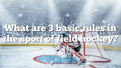 What are 3 basic rules in the sport of field hockey?