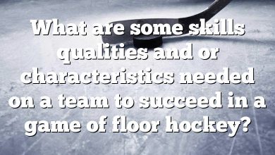 What are some skills qualities and or characteristics needed on a team to succeed in a game of floor hockey?