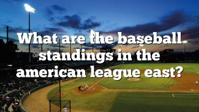 What are the baseball standings in the american league east?