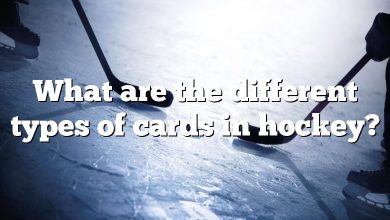 What are the different types of cards in hockey?