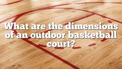 What are the dimensions of an outdoor basketball court?