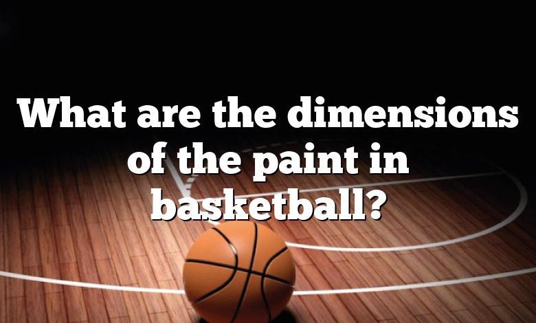 What are the dimensions of the paint in basketball?