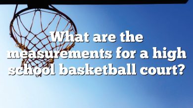 What are the measurements for a high school basketball court?