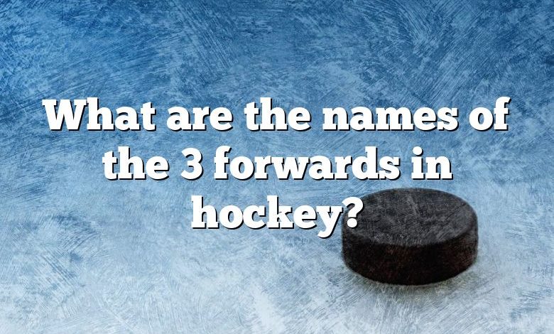What are the names of the 3 forwards in hockey?