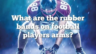 What are the rubber bands on football players arms?