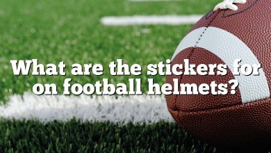 What are the stickers for on football helmets?