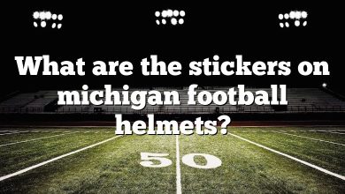 What are the stickers on michigan football helmets?