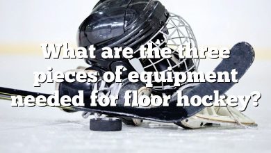 What are the three pieces of equipment needed for floor hockey?