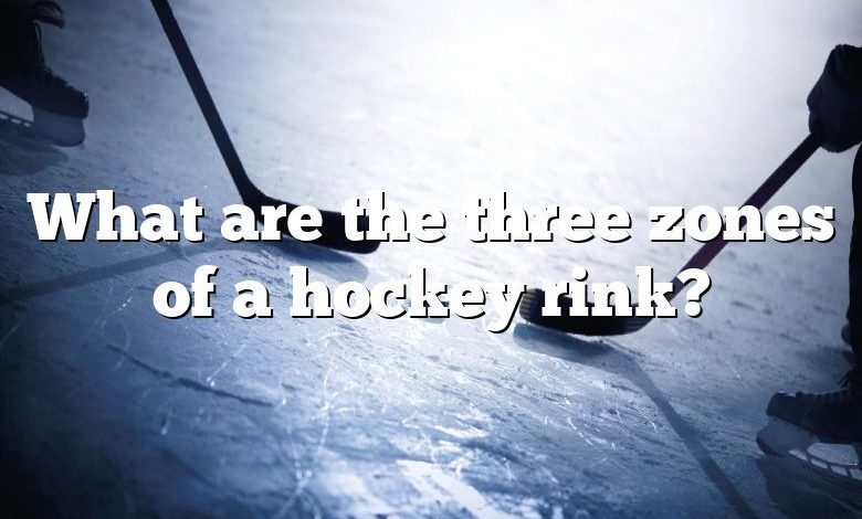 What are the three zones of a hockey rink?