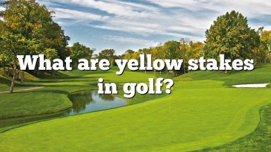 What are yellow stakes in golf?