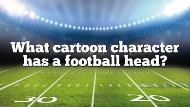 What cartoon character has a football head?