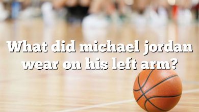 What did michael jordan wear on his left arm?