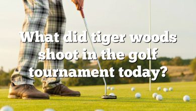 What did tiger woods shoot in the golf tournament today?