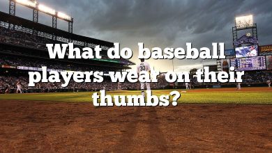 What do baseball players wear on their thumbs?