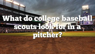 What do college baseball scouts look for in a pitcher?