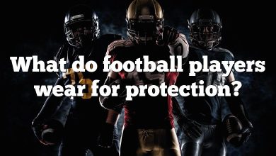 What do football players wear for protection?