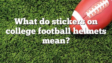 What do stickers on college football helmets mean?