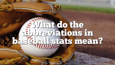What do the abbreviations in baseball stats mean?