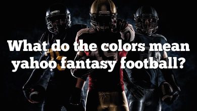 What do the colors mean yahoo fantasy football?