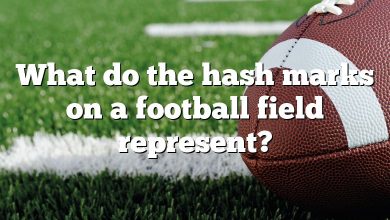 What do the hash marks on a football field represent?