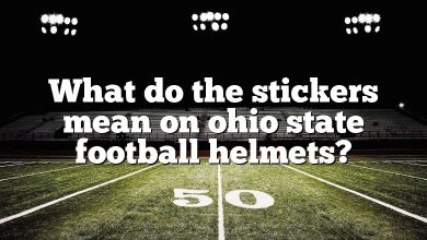 What do the stickers mean on ohio state football helmets?