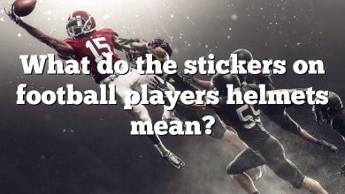 What do the stickers on football players helmets mean?