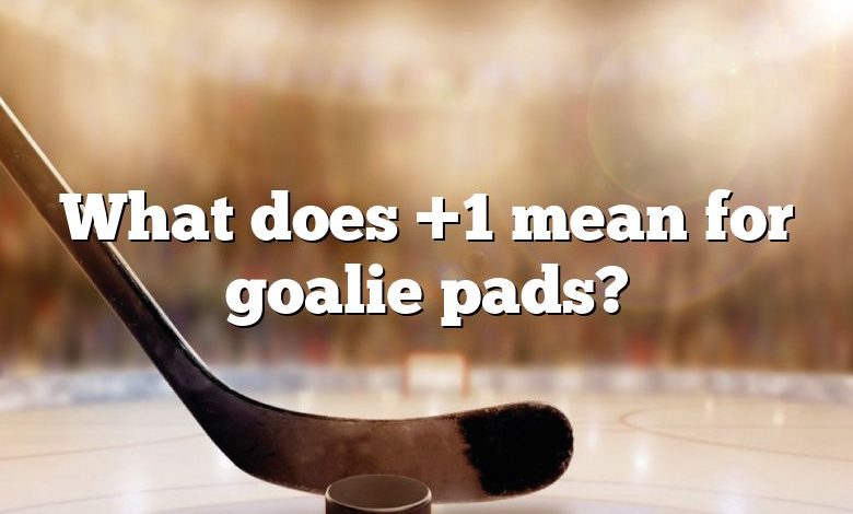 What does +1 mean for goalie pads?