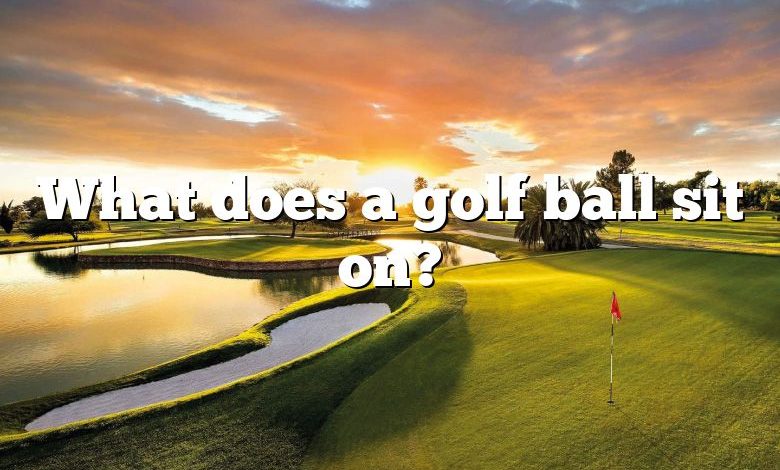 What does a golf ball sit on?