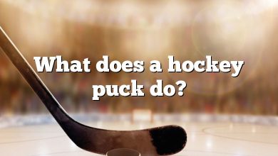 What does a hockey puck do?