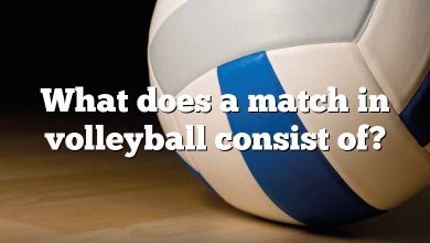 What does a match in volleyball consist of?