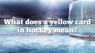 What does a yellow card in hockey mean?