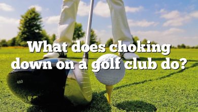 What does choking down on a golf club do?