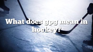 What does gpg mean in hockey?