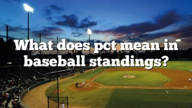 What does pct mean in baseball standings?