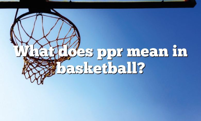 What does ppr mean in basketball?