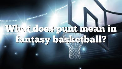 What does punt mean in fantasy basketball?