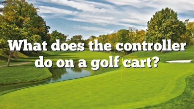 What does the controller do on a golf cart?