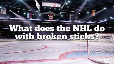 What does the NHL do with broken sticks?