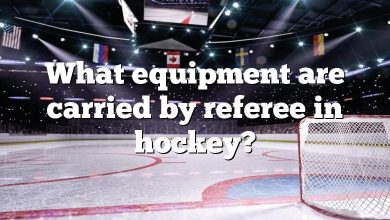 What equipment are carried by referee in hockey?