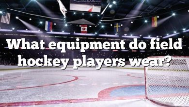 What equipment do field hockey players wear?