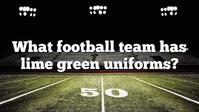 What football team has lime green uniforms?