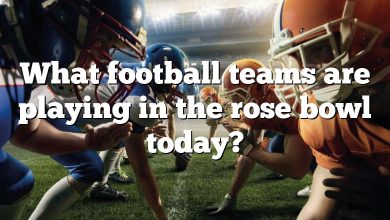What football teams are playing in the rose bowl today?