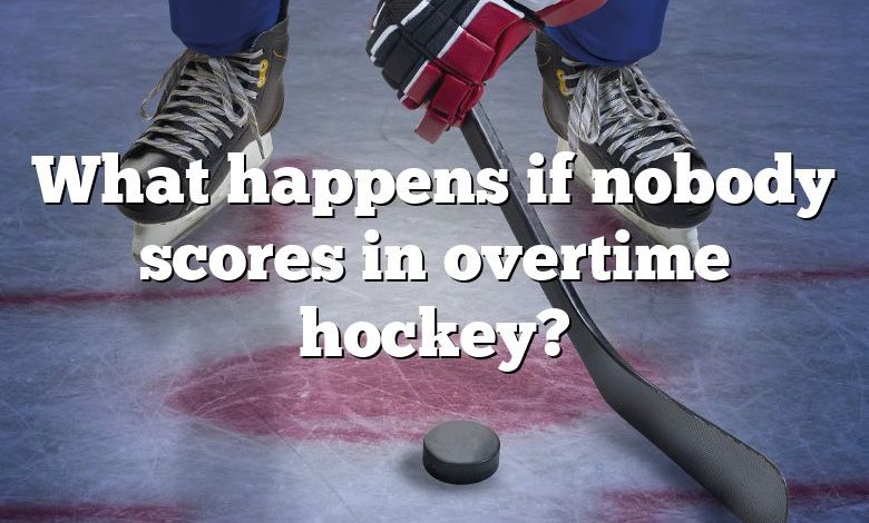 What happens if nobody scores in overtime hockey?