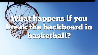 What happens if you break the backboard in basketball?