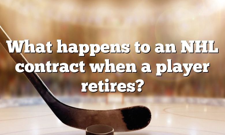 What happens to an NHL contract when a player retires?