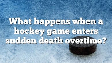 What happens when a hockey game enters sudden death overtime?