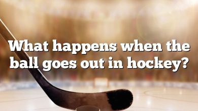 What happens when the ball goes out in hockey?